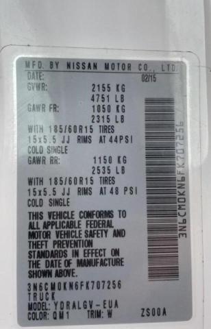 3N6CM0KN6FK707256 Nissan NV200 2.5S