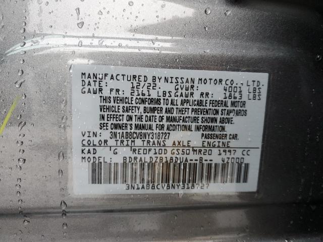 3N1AB8CV8NY318727 Nissan SENTRA SV