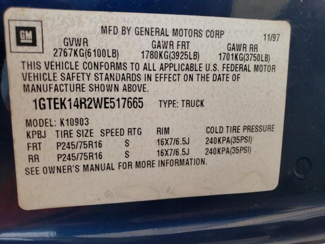 1GTEK14R2WE517665 GMC Sierra K1500
