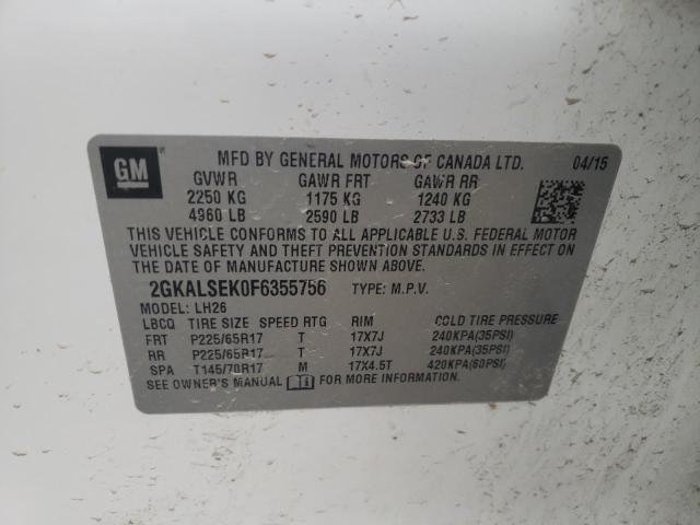 2GKALSEK0F6355756 GMC Terrain Slt