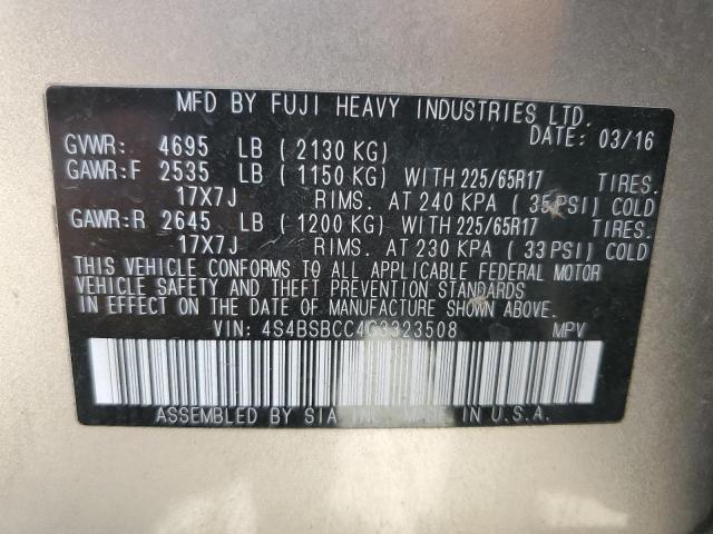 4S4BSBCC4G3323508 Subaru Outback 2.5i Premium