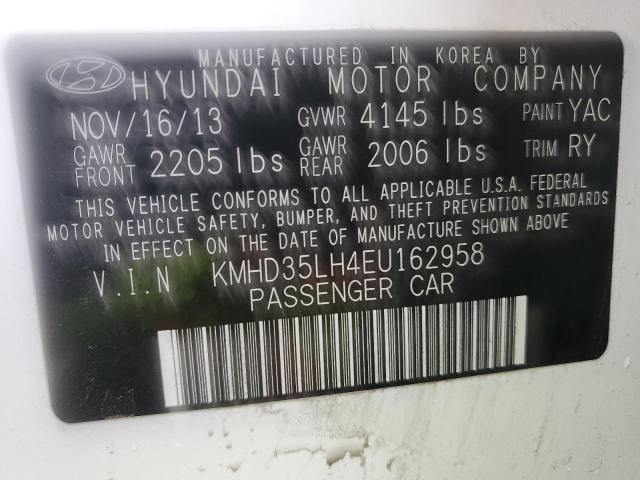 KMHD35LH4EU162958 Hyundai ELANTRA GT