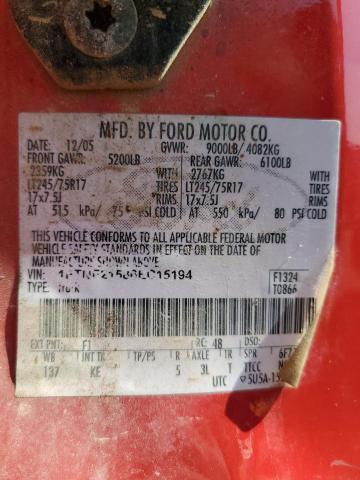 2006 Ford F250 Super Duty VIN: 1FTNF21586EC15194 Lot: 45612383