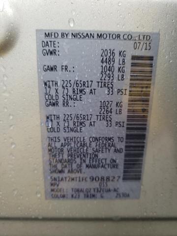 5N1AT2MT1FC908827 Nissan ROGUE S