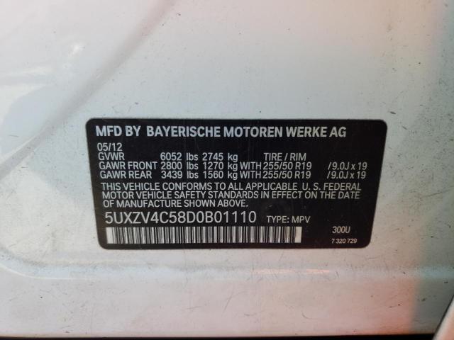 5UXZV4C58D0B01110 BMW X5 Xdrive35i