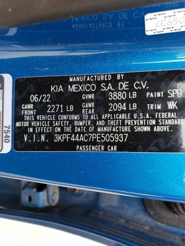 3KPF44AC7PE505937 KIA FORTE GT