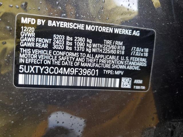 5UXTY3C04M9F39601 BMW X3 Sdrive30i