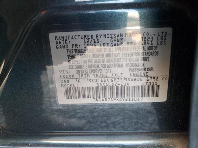 2016 NISSAN SENTRA S - 3N1AB7APXGY211017