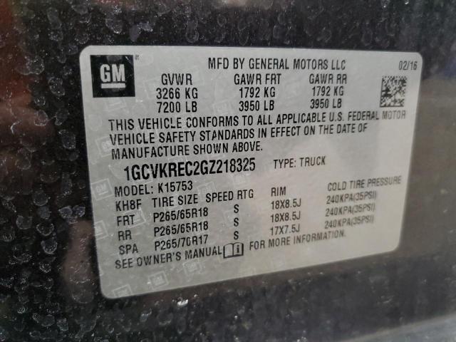 2016 CHEVROLET SILVERADO2 1GCVKREC2GZ218325