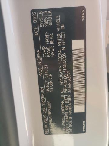 2022 VOLVO S90 T8 REC - LVYH60AT1NP268069