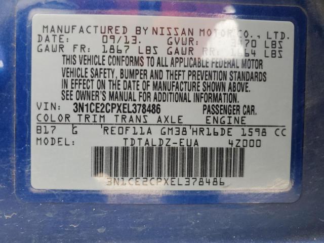 3N1CE2CPXEL378486 Nissan Versa Note S