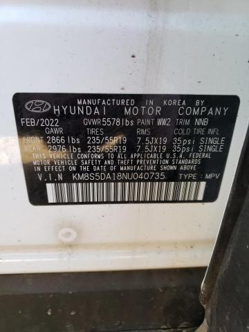 2022 HYUNDAI SANTA FE L - KM8S5DA18NU040735