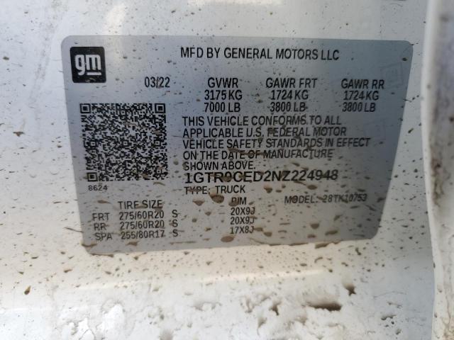 1GTR9CED2NZ224948 GMC Sierra Limited K1500 Elevation