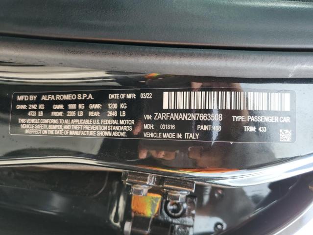 2022 ALFA ROMEO GIULIA - ZARFANAN2N7663508