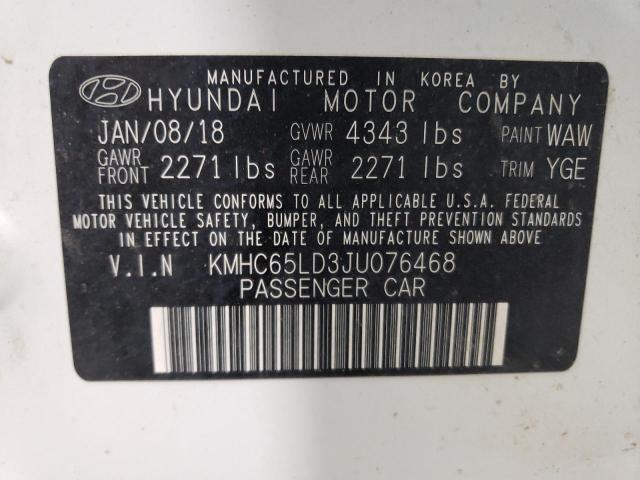 2018 HYUNDAI IONIQ - KMHC65LD3JU076468