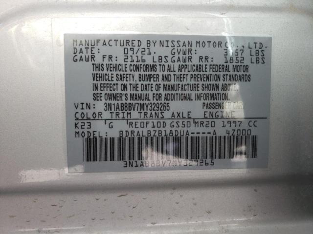 3N1AB8BV7MY329265 Nissan SENTRA S