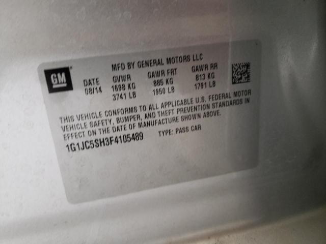 2015 CHEVROLET SONIC LT - 1G1JC5SH3F4105489