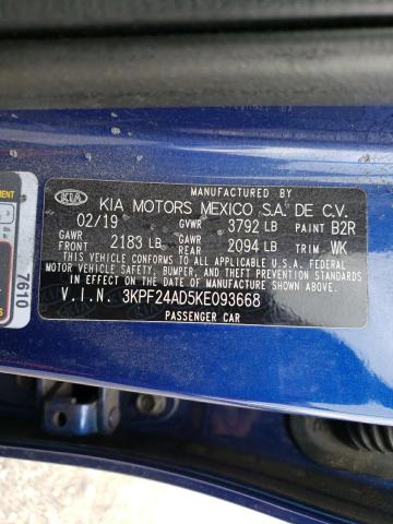 3KPF24AD5KE093668 KIA FORTE FE