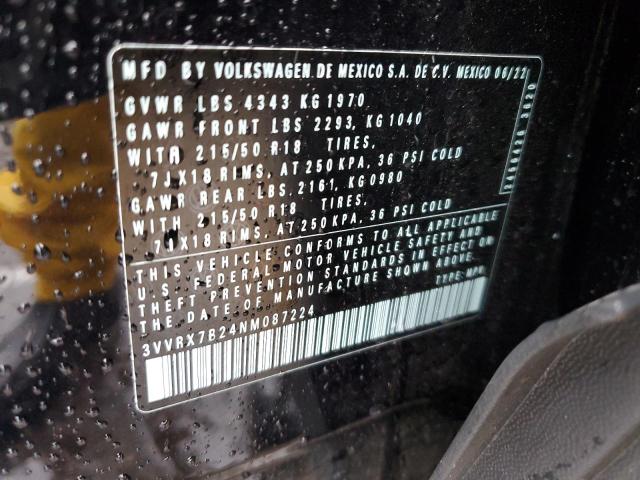 2022 VOLKSWAGEN TAOS SE - 3VVRX7B24NM087224