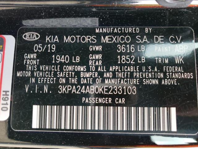 3KPA24AB0KE233103 KIA RIO S