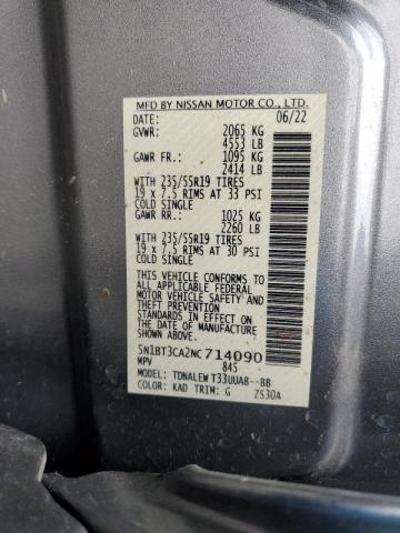 5N1BT3CA2NC714090 Nissan Rogue Sl