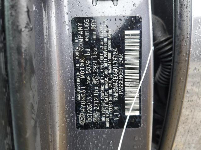 KMHGN4JE6GU139324 Hyundai Genesis 3.8l