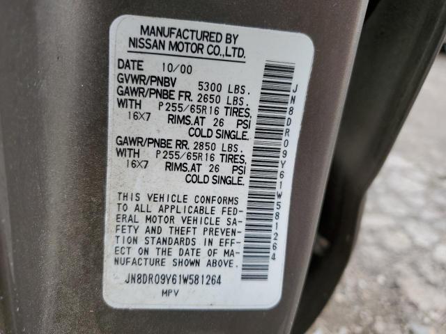 JN8DR09Y61W581264 Nissan Pathfinder Le