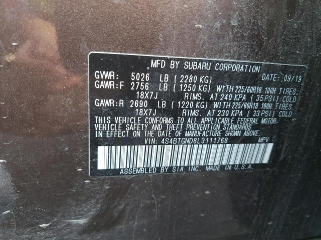 4S4BTGND8L3111768 Subaru Outback Limited Xt