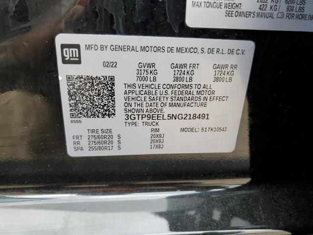 2022 GMC SIERRA LIM - 3GTP9EEL5NG218491