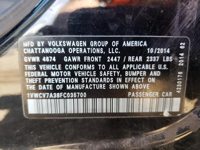 2015 VOLKSWAGEN PASSAT SEL - 1VWCV7A38FC035700