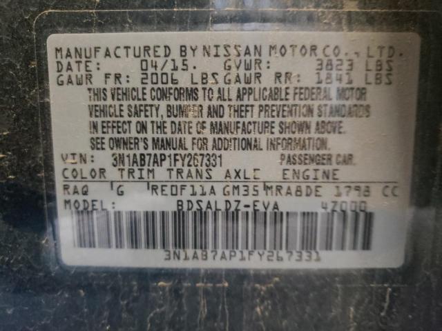 3N1AB7AP1FY267331 Nissan SENTRA S