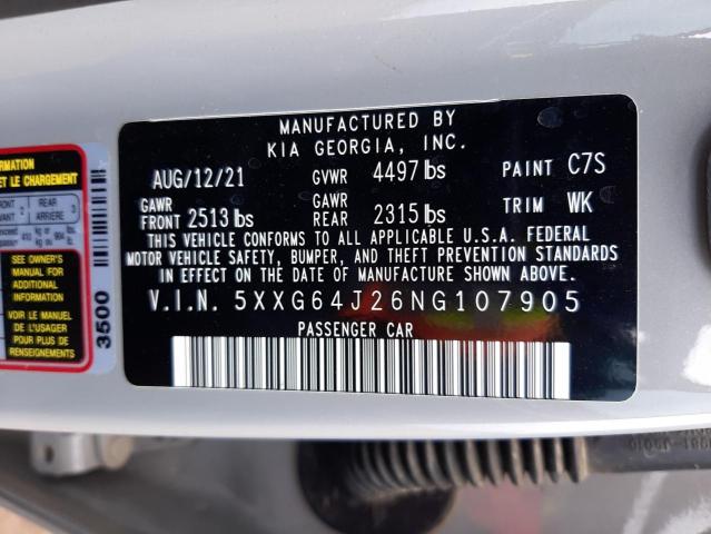 5XXG64J26NG107905 KIA K5 GT LINE