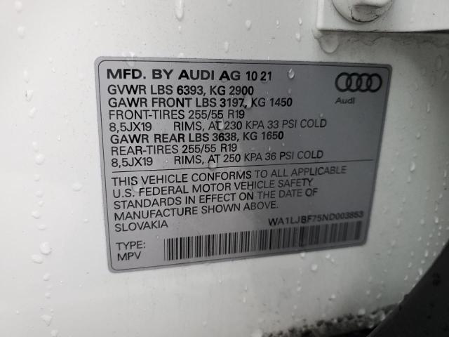 VIN WA1LJBF75ND003853 2022 Audi Q7, Premium Plus no.14