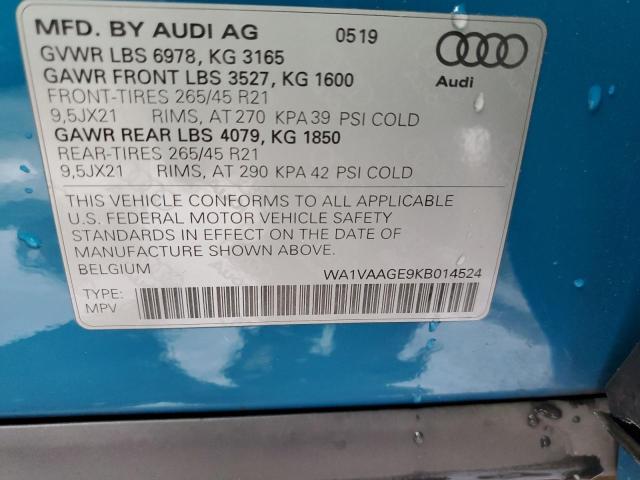 2019 AUDI E-TRON PRE - WA1VAAGE9KB014524