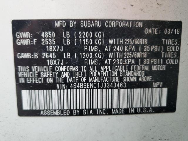 4S4BSENC1J3343463 Subaru Outback 3.6r Limited