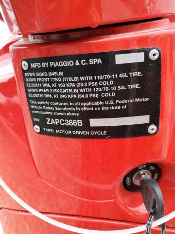 2012 VESPA LX 50 ZAPC386B8C5301200