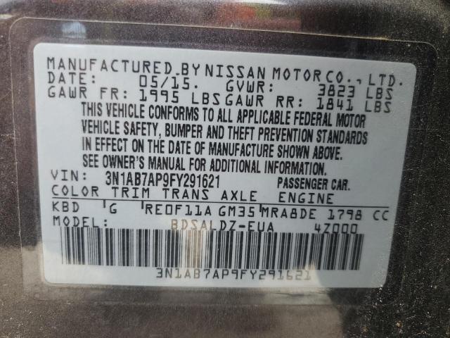 3N1AB7AP9FY291621 Nissan SENTRA S