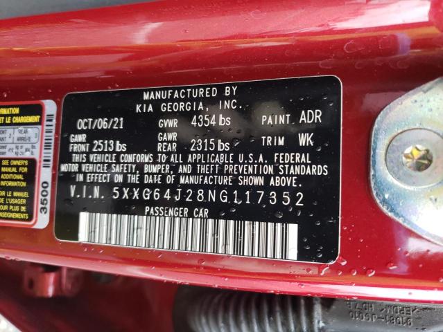5XXG64J28NG117352 KIA K5 GT LINE