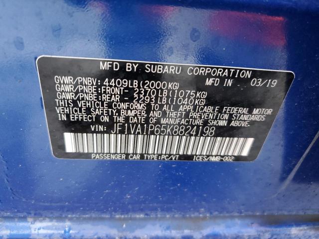 JF1VA1P65K8824198 Subaru Wrx Limited