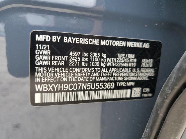 2022 BMW X2 SDRIVE2 WBXYH9C07N5U55369