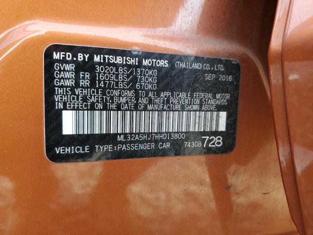 2017 MITSUBISHI MIRAGE GT ML32A5HJ7HH013800