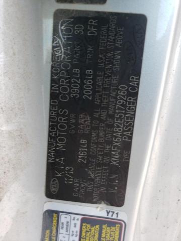 KNAFX6A82E5179260 KIA FORTE EX