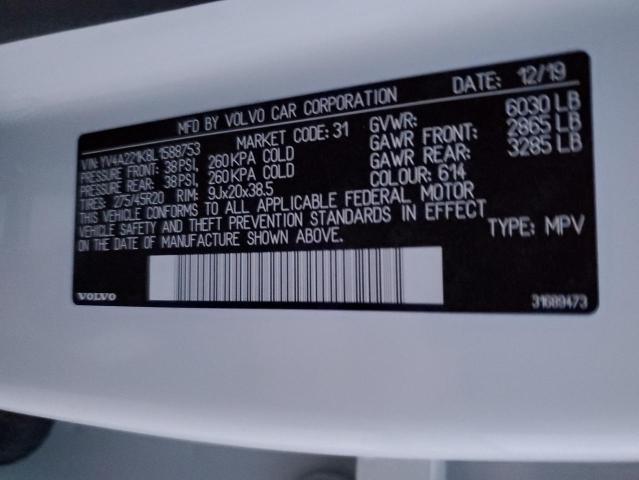 2020 VOLVO XC90 T6 MO - YV4A221K8L1588753