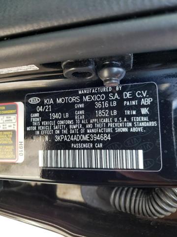 3KPA24AD0ME394684 KIA RIO LX