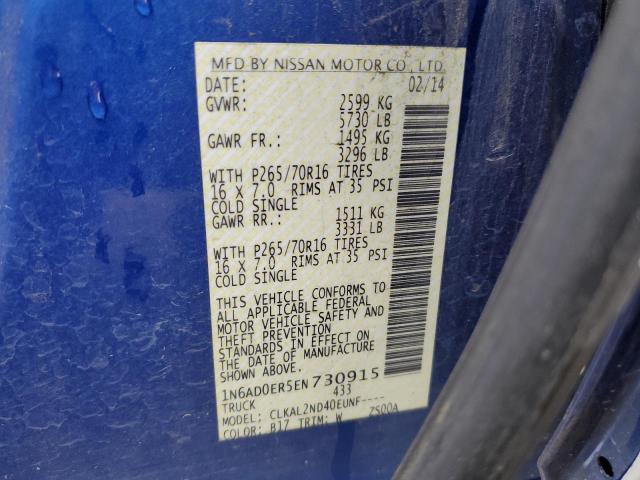 1N6AD0ER5EN730915 Nissan FRONTIER S