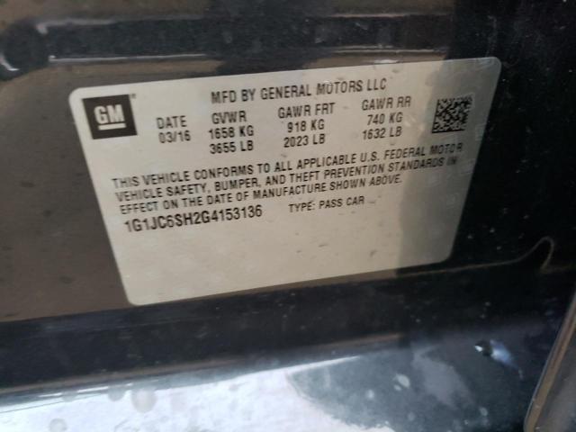 2016 CHEVROLET SONIC LT - 1G1JC6SH2G4153136