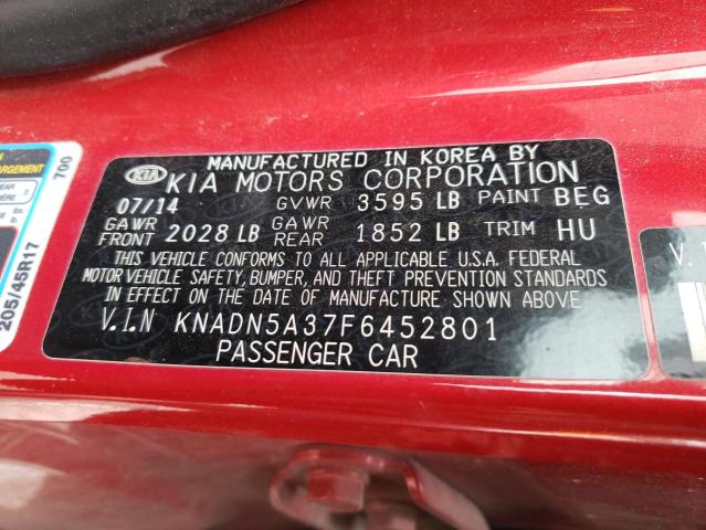 KNADN5A37F6452801 KIA RIO EX