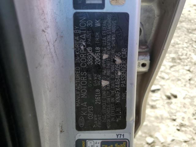 KNAFX4A64E5054666 KIA FORTE LX