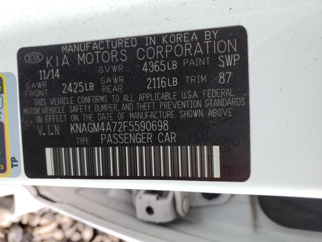 KNAGM4A72F5590698 KIA Optima Lx