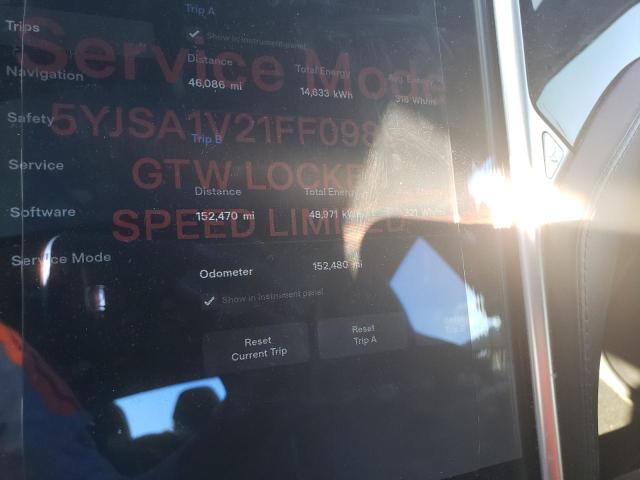 2015 TESLA MODEL S 90 5YJSA1V21FF098987